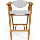Ver imagem 3 de Banqueta Alta Para Cozinha Bancada Bar Sala de Jantar Fixa Cecília L02 Linho Cinza - Lyam Decor