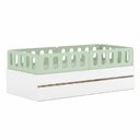 Ver imagem 1 de Bicama Solteiro MDF Verde com 04 Grades e Cabeceira Anatômica Mobilistore