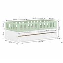 Ver imagem 3 de Bicama Solteiro MDF Verde com 04 Grades e Cabeceira Anatômica Mobilistore
