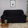 Capa Sofa 3 Lugares Tecido Veludo Luxo Preto Exclusiva - 1