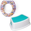 Ver imagem 1 de Kit Completo Desfralde Redutor Azul Assento Vaso Sanitário e Degrau Banquinho Crescidinho Patrulha C