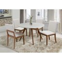 Ver imagem 4 de Mesa de Jantar Redonda Lauren com Vidro - As1252 Mmj-as As-castanho Claro/branco Laca 1,10m
