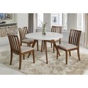 Ver imagem 3 de Mesa de Jantar Redonda Lauren com Vidro - As1252 Mmj-as As-castanho Claro/branco Laca 1,10m