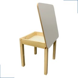 Conjunto Mesa Carteira Mesinha Baú Quadrada Infantil Educativa Atividades Madeira Maciça Resistente - 10