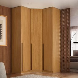 Guarda Roupa de Canto Obliquo 3 Portas Mdf Altezza Trend Belmax:freijó - 2
