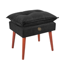 Ver imagem 1 de Puff Banqueta para Descanso Penteadeira em Suede Preto