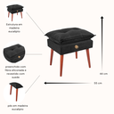 Ver imagem 3 de Puff Banqueta para Descanso Penteadeira em Suede Preto