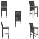 Ver imagem 5 de Mesa Bistrô e 4 Banquetas Roma Preta Corda Estofado 8 Trama Preto