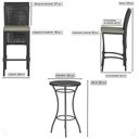 Ver imagem 2 de Mesa Bistrô e 4 Banquetas Roma Preta Corda Estofado 8 Trama Preto