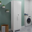 Ver imagem 2 de Armário Multiuso 2 Portas com Chave Lavanderia Cozinha Sapateira Faura Móveis