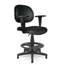 Ver imagem 1 de Cadeira Caixa Executiva Lisa com Braço Regulável - (Aranha Pmd) - Cor Preta - 35029