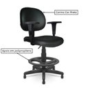 Ver imagem 2 de Cadeira Caixa Executiva Lisa com Braço Regulável - (Aranha Pmd) - Cor Preta - 35029