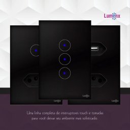 Interruptor Touch WIFI 2 PAD - 4x2 PRETO - 3