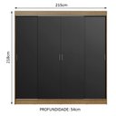 Ver imagem 6 de Guarda-roupa Casal Austin 4 Portas 3 Gavetas Rustic