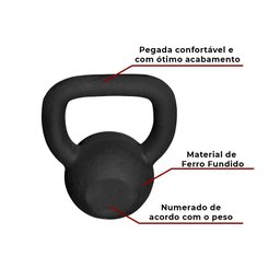 Kettlebell Pintado 16kg Academia Treino Musculação Crossfit - 3
