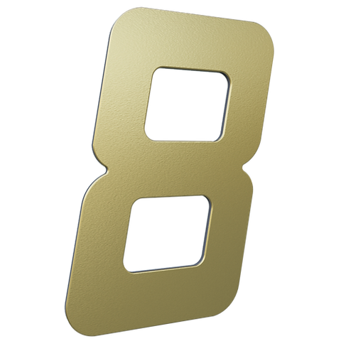 Número 130mm Garbo Font - Ouro Escovado 8