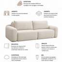 Ver imagem 3 de Sofá Cama Retrátil 5 Lugares 280cm Martina Linho Cru - Nexta Casa