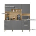Ver imagem 5 de Armario de Cozinha Compacta 6 Portas 2 Gavetas Italia - Freijó/gris