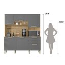 Ver imagem 4 de Armario de Cozinha Compacta 6 Portas 2 Gavetas Italia - Freijó/gris