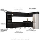 Ver imagem 3 de Armário de Cozinha Modulada de Canto 9 Peças CP04 Balcão Preto - Lumil Lumil Móveis