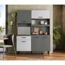 Ver imagem 1 de Kit Cozinha Compacta Athena 140 Nicioli - Chumbo/ripado Cinza