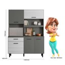 Ver imagem 3 de Kit Cozinha Compacta Athena 140 Nicioli - Chumbo/ripado Cinza
