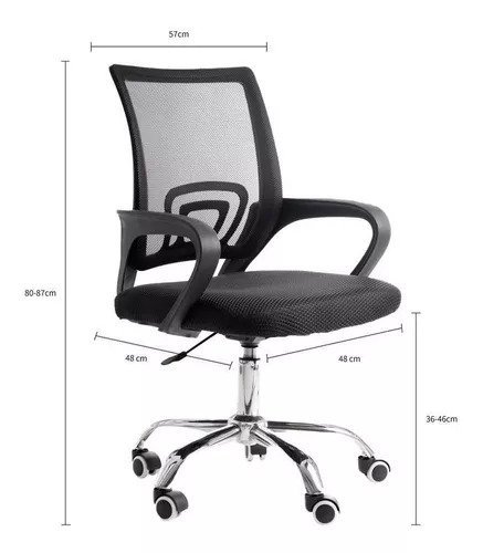 Kit 2 Cadeiras de Escritório Diretor Ergonomia Tela Mesh - Vette Preta - 4