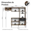 Ver imagem 4 de Armário de Cozinha Compacta 196cm Rustic/preto Aura Madesa