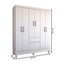 Ver imagem 5 de Guarda-roupa Casal Senna 6 Portas 2 Gavetas Branco - Panorama Móveis