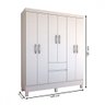 Guarda-roupa Casal Senna 6 Portas 2 Gavetas Branco - Panorama Móveis - 4