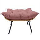 Ver mais imagens de Poltrona Costela com Puff em Linho ou Veludo - Élpis Móveis - Linho Rosê