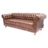 Sofá Chesterfield Capitone Luiz XV Corano Marrom 2,30cm - 2