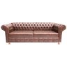 Sofá Chesterfield Capitone Luiz XV Corano Marrom 2,30cm - 1