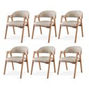 Ver imagem 6 de Conjunto Mesa de Jantar com 6 Cadeiras Estofadas e Tampo Formato Orgânico 200x75x100cm
