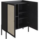 Ver imagem 6 de Armário Bar para Sala 2 Portas 93cm Pés Madeira Moss A03 Nero Preto - Lyam Decor