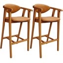 Ver imagem 1 de Kit 02 Banquetas Alta Cozinha Bancada Bar Sala de Jantar Fixa Cecília L02 Couríssimo Whisky - Lyam