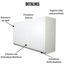 Ver imagem 3 de Armário Aéreo Smart 120 Cm 3 Portas Mp:branco