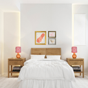 Ver imagem 6 de Abajur Mesa Base Cerâmica Rústica e Cúpula Arabescos Vermelho Queimado