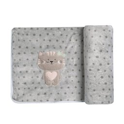 Cobertor Bordado Papi Friends Microfibra: Gatinha Miau - 2