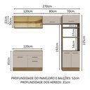 Ver imagem 4 de Armário de Cozinha Completa 270cm Rustic/crema Agata Madesa 05