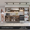 Ver imagem 2 de Armário de Cozinha Completa 293cm Rustic/cinza Emilly Madesa 10 Rustic/cinza
