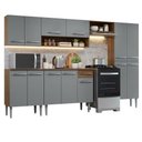 Ver imagem 6 de Armário de Cozinha Completa 293cm Rustic/cinza Emilly Madesa 10 Rustic/cinza