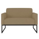 Ver imagem 6 de Poltrona Namoradeira 2 Lugares Base Industrial Preta Maressa S12 Suede Marrom Rato - Ibiza