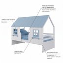 Ver imagem 3 de Cama Infantil Casinha Encantada Madeira Maciça Branco/ Azul Housin
