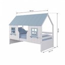 Ver imagem 4 de Cama Infantil Casinha Encantada Madeira Maciça Branco/ Azul Housin