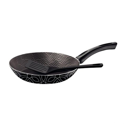 Frigideira Paris 24cm 1,2l Antiaderente Starflon Max Preto Decorado com Espátula