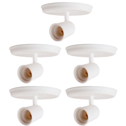 Kit 5 Luminárias Spot de Sobrepor 1 Lâmpada Direcionável E27 Articulado Cor:branco - 1