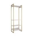 Ver imagem 2 de Closet Modulado Estilo Industrial Solteiro Loft Branco Cabideiro Base Dourada