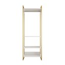 Ver imagem 3 de Closet Modulado Estilo Industrial Solteiro Loft Branco Cabideiro Base Dourada
