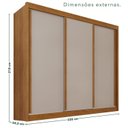 Ver imagem 3 de Guarda-Roupa Casal 3 Portas 4 Gavetas 100% MDF Ipanema Off White/Cinamomo